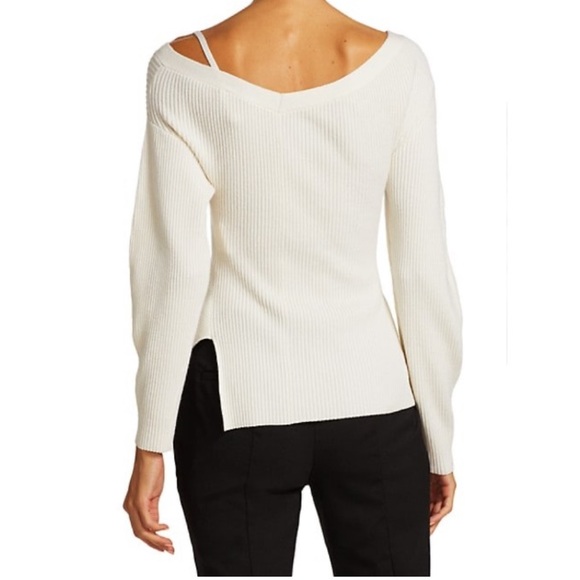 3.1 Phillip Lim Wool Ribbed Off Shoulder Sweater - Picture 4 of 5